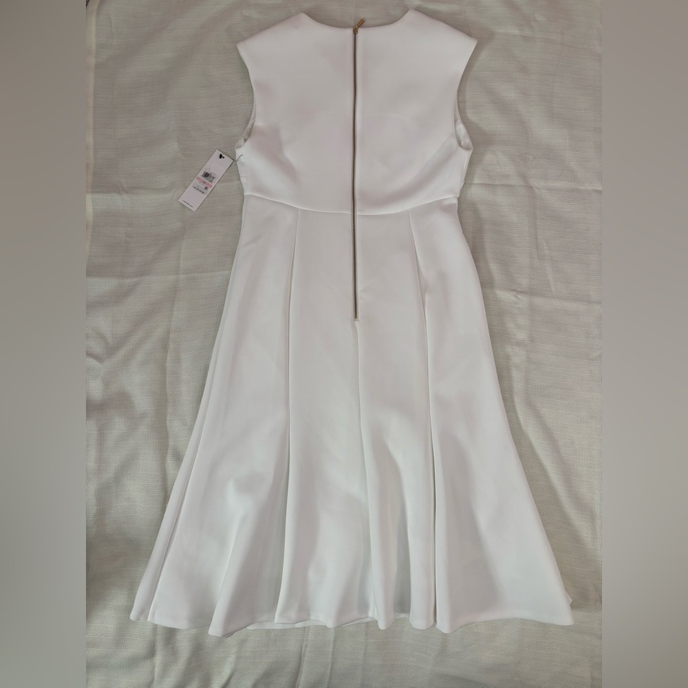 NWT Calvin Klein Sleeveless A-Line Midi Dress Sz 10 | Calvin Klein White Dress- - Picture 6 of 7